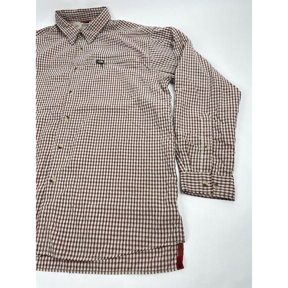 The North Face Shirt Mens Sz XL Red Plaid Outdoor Button Up Distressed Look - Picture 2 of 10